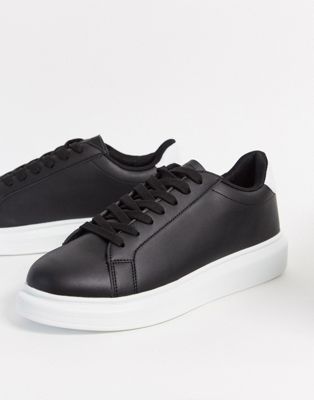 black with white sole trainers