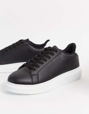 black with white sole trainers