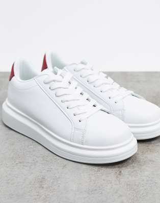 mens white chunky sole trainers