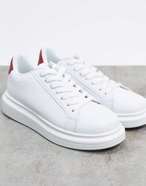 White trainers 2025 red sole