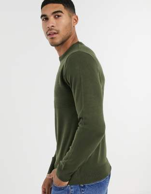 khaki crew neck jumper