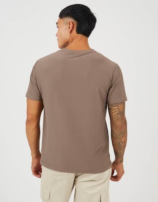 Brave Soul Classic crew neck t-shirt in brown, 4 of 4