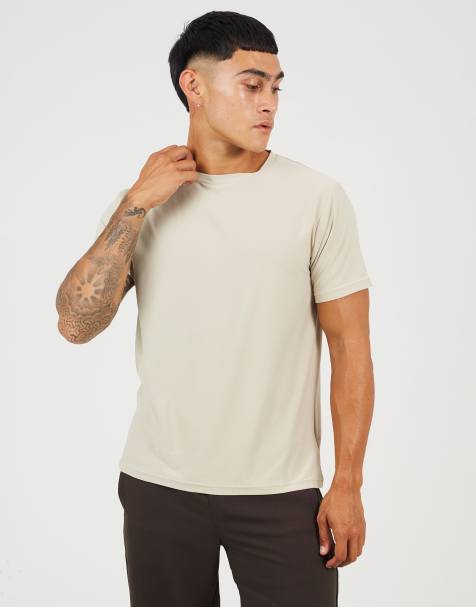Brave Soul Classic crew neck t-shirt in light stone - view 1