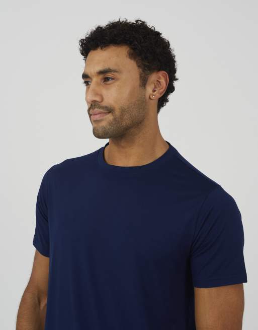 Brave Soul Classic crew neck t-shirt in navy, 3 of 4