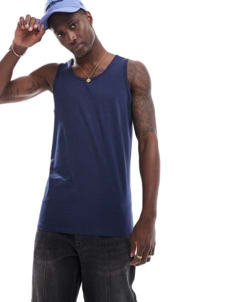 Brave Soul classic tank top in navy - view 1