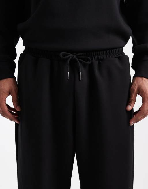 Brave Soul co-ord scuba-style fabric joggers in black, 4 of 5