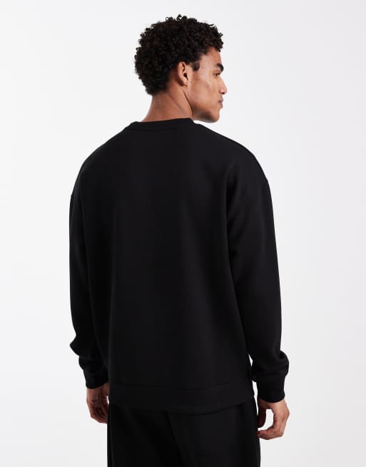 Brave Soul co-ord scuba-style fabric sweatshirt in black, 3 of 5