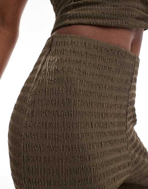 Brave Soul co-ord textured straight leg trousers in brown, 5 of 5