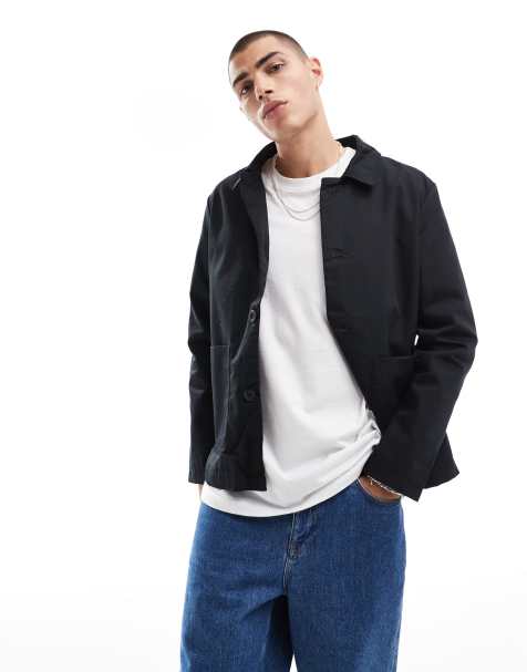 Brave Soul coach jacket with button through in black - view 1
