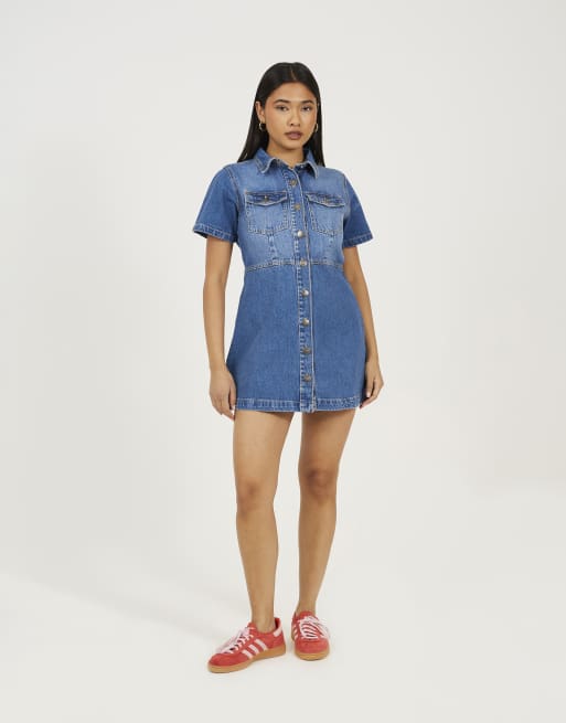 brave soul denim dress Buy Brave Soul Womens Samantha Denim Dress Blue