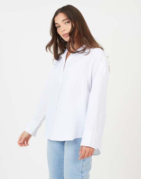 Brave Soul Collared long sleeve shirt in white - view 1