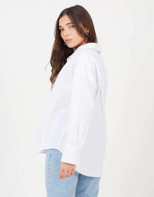 Brave Soul Collared long sleeve shirt in white, 2 of 4