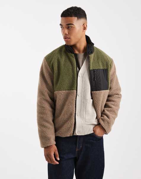 Brave Soul colour block borg zip through fleece - view 1