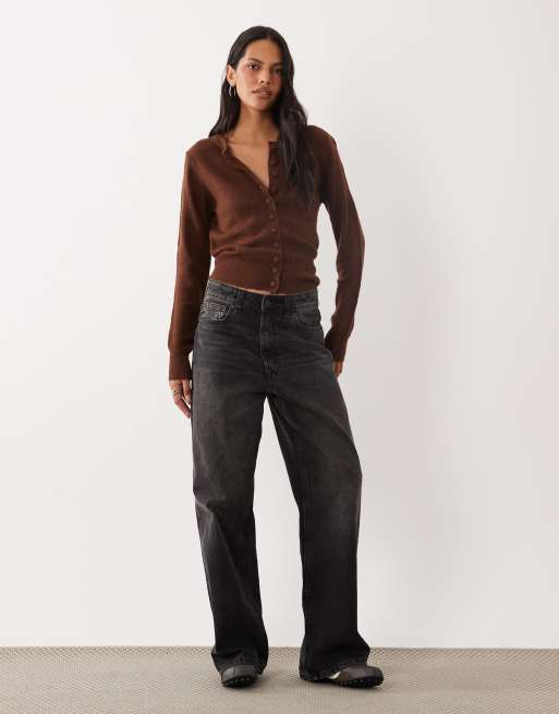 Brave Soul compact knit cardigan in chocolate brown, 2 of 4