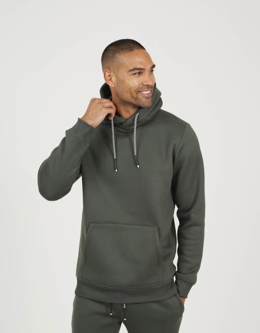 Brave Soul - Completo verde con joggers e felpa con cappuccio con incrocio al collo, 2 di 3