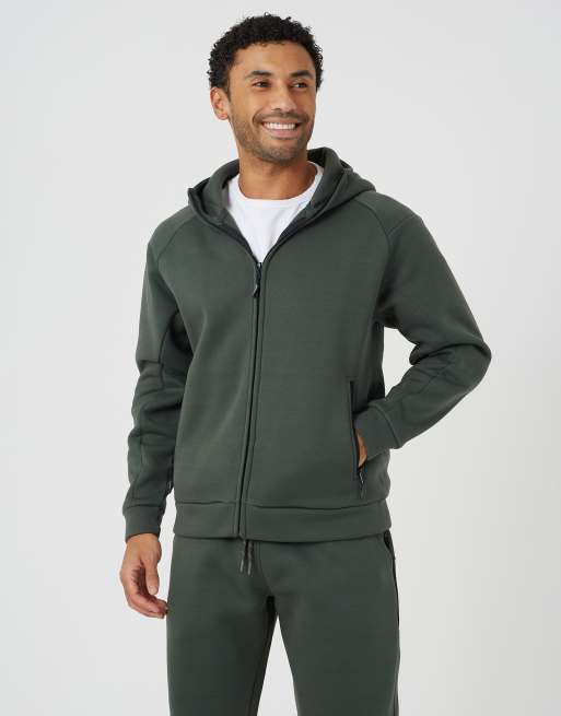 Brave Soul - Conjunto de sudadera con capucha y cremallera y joggers en verde, 3 de 3