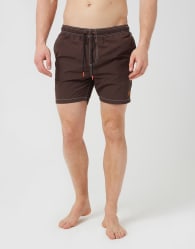Brave Soul Contrast stitch swim shorts in chocolate