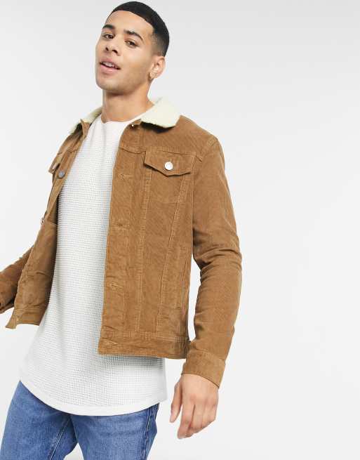 Brave Soul cord jacket in tan | ASOS