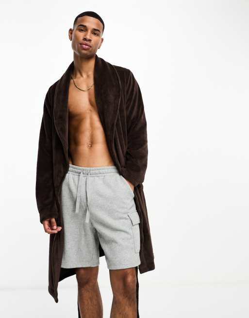 Brave Soul cosy robe in brown