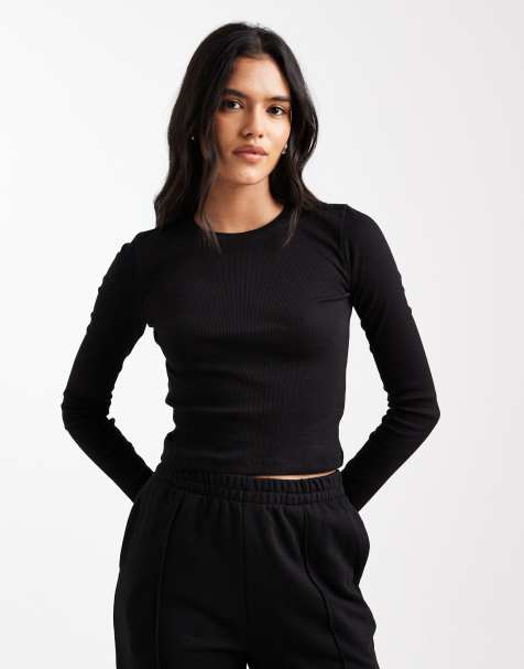 Brave Soul cotton blend long sleeve t-shirt in black - view 1