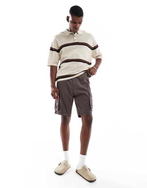 Brave Soul Cotton cargo shorts in grey