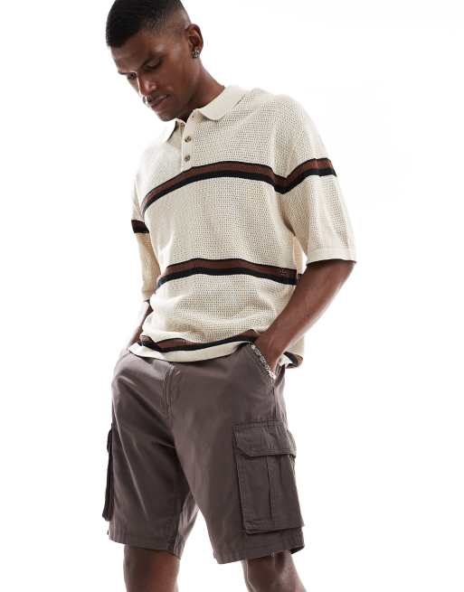 Brave Soul Cotton cargo shorts in grey ASOS