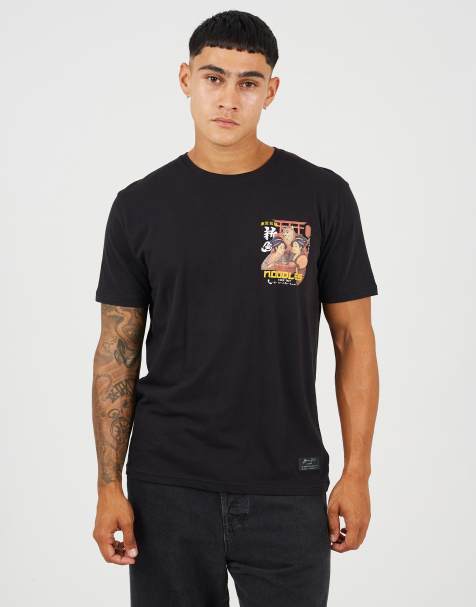 Brave Soul Cotton crew neck graphic t-shirt in black - view 1
