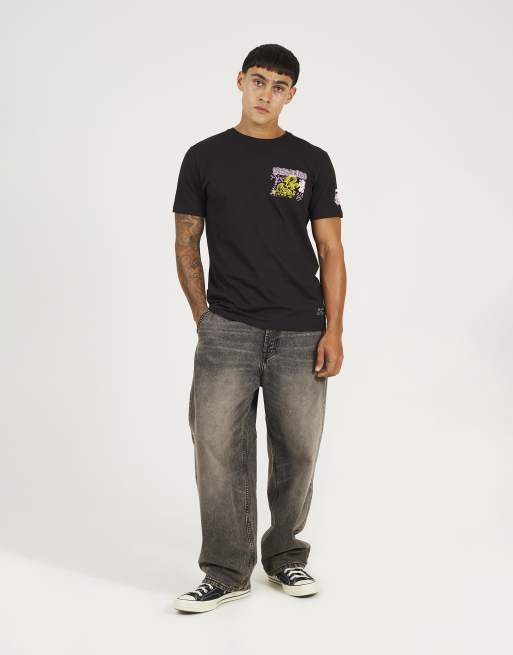 Brave Soul Cotton crew neck graphic t-shirt in black, 3 of 4