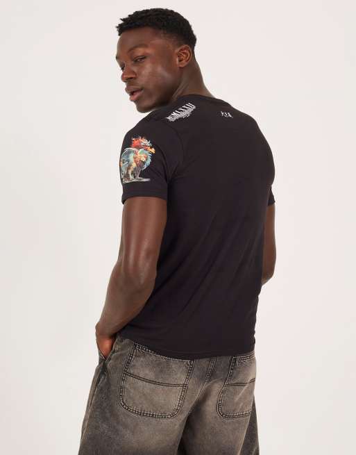 Brave Soul Cotton crew neck graphic t-shirt in black, 2 of 4