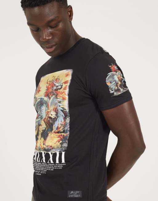 Brave Soul Cotton crew neck graphic t-shirt in black, 4 of 4