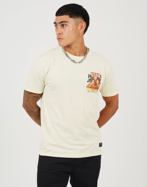 Brave Soul Cotton crew neck graphic t-shirt in off white - view 1
