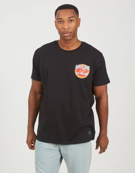 Brave Soul Cotton crew neck oversized graphic t-shirt in black - view 1