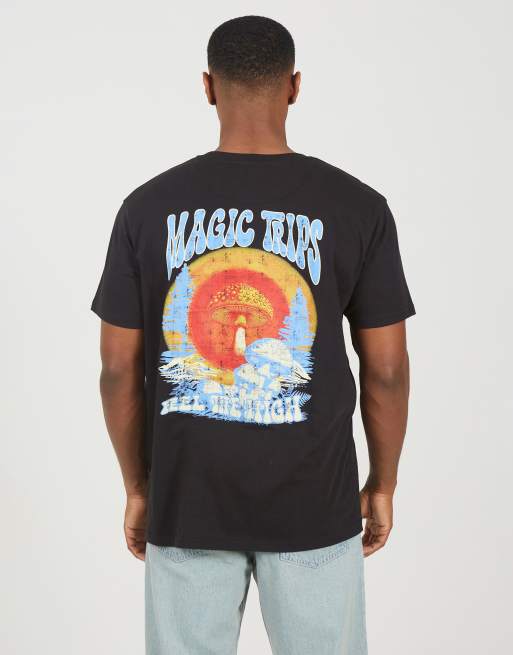 Brave Soul Cotton crew neck oversized graphic t-shirt in black, 2 of 4