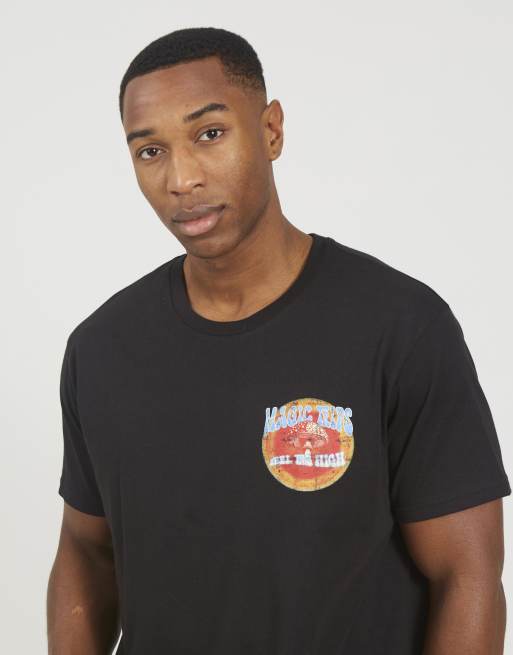 Brave Soul Cotton crew neck oversized graphic t-shirt in black, 4 of 4