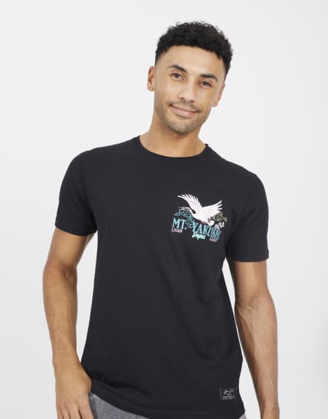 Brave Soul Cotton graphic print short sleeve t-shirt in black - view 1