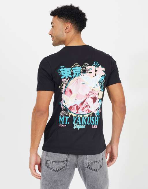 Brave Soul Cotton graphic print short sleeve t-shirt in black, 2 of 3