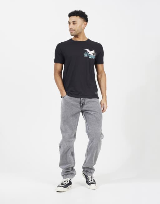 Brave Soul Cotton graphic print short sleeve t-shirt in black, 3 of 3