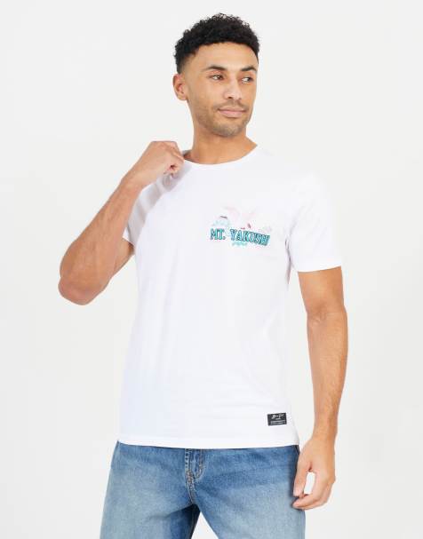 Brave Soul Cotton graphic print short sleeve t-shirt in white - view 1
