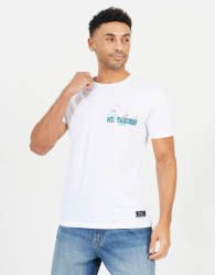 Brave Soul Cotton graphic print short sleeve t-shirt in white