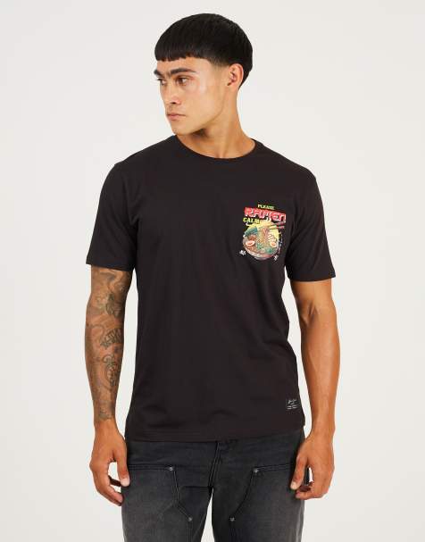 Brave Soul Cotton jersey graphic t-shirt in black - view 1