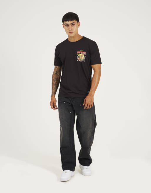 Brave Soul Cotton jersey graphic t-shirt in black, 3 of 4