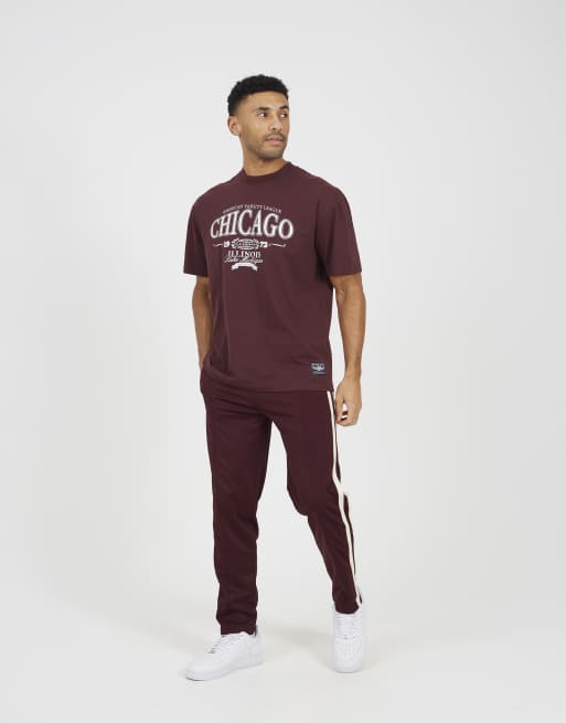 Brave Soul Cotton jersey graphic t-shirt in burgundy, 3 of 4