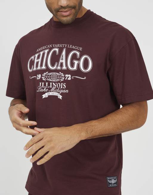 Brave Soul Cotton jersey graphic t-shirt in burgundy, 4 of 4