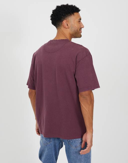 Brave Soul Cotton jersey graphic t-shirt in burgundy, 2 of 4