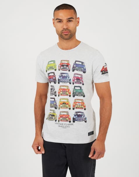Brave Soul Cotton jersey graphic t-shirt in ecru - view 1