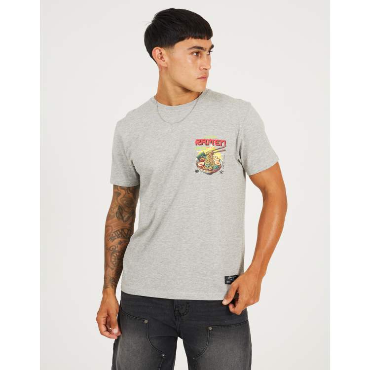 Brave Soul Cotton jersey graphic t-shirt in light grey | ASOS