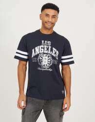 Brave Soul Cotton jersey graphic t-shirt in navy