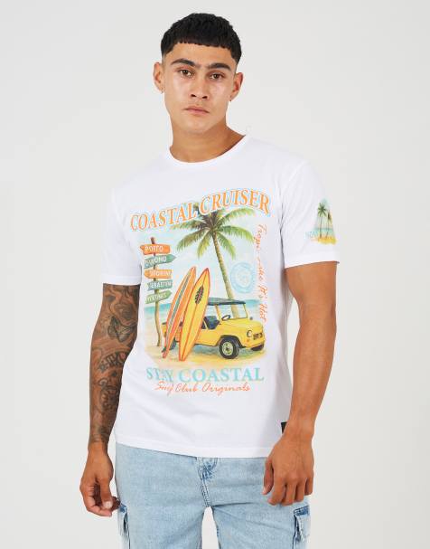 Brave Soul Cotton jersey graphic t-shirt in white - view 1