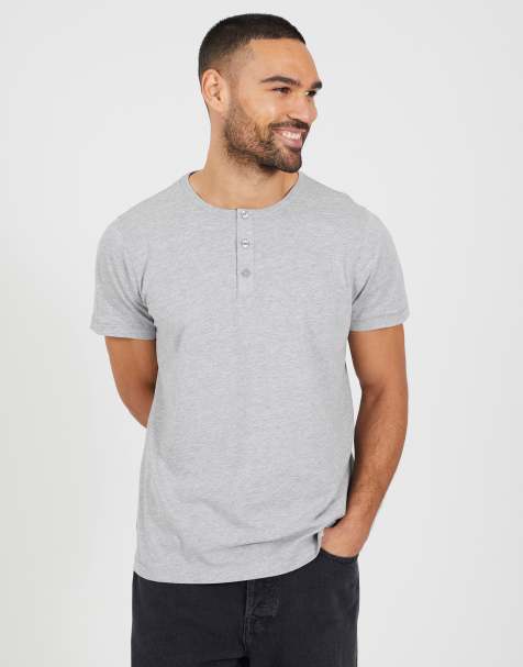 Brave Soul Cotton jersey polo shirt in light grey - view 1