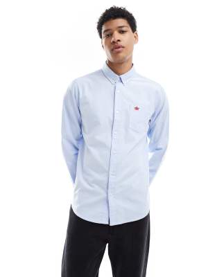 Brave Soul Cotton long sleeve oxford shirt in light blue
